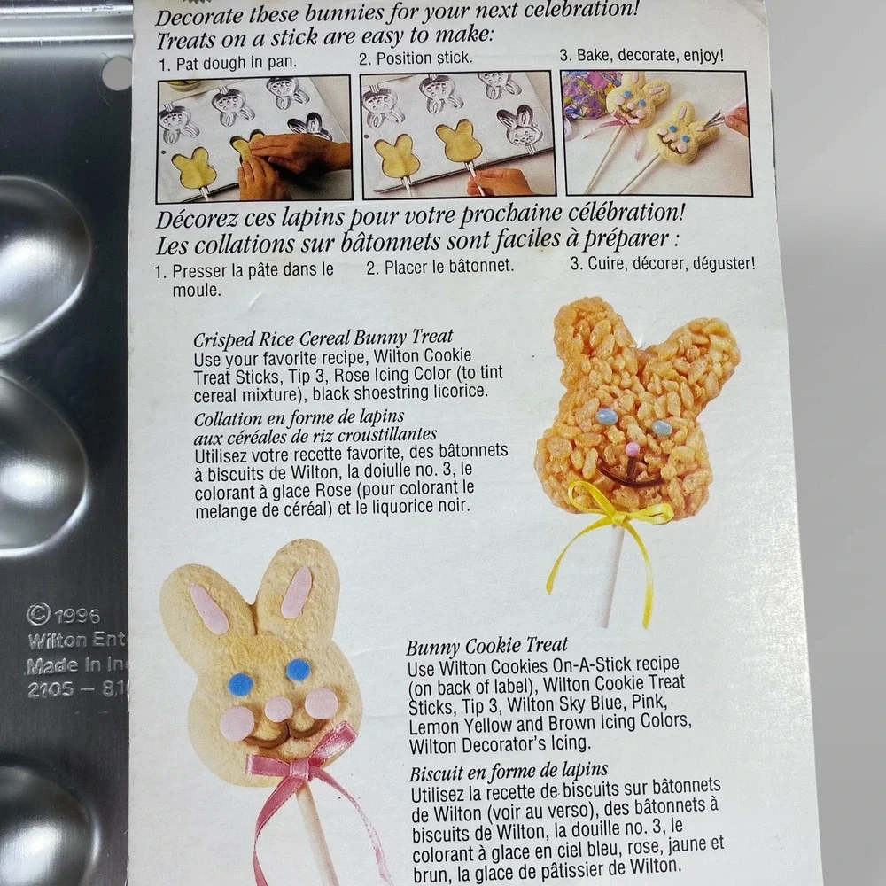 Wilton Bunny Cookie Pan Easter Treat Mold Aluminum 1996 Vintage New Old‎ Stock